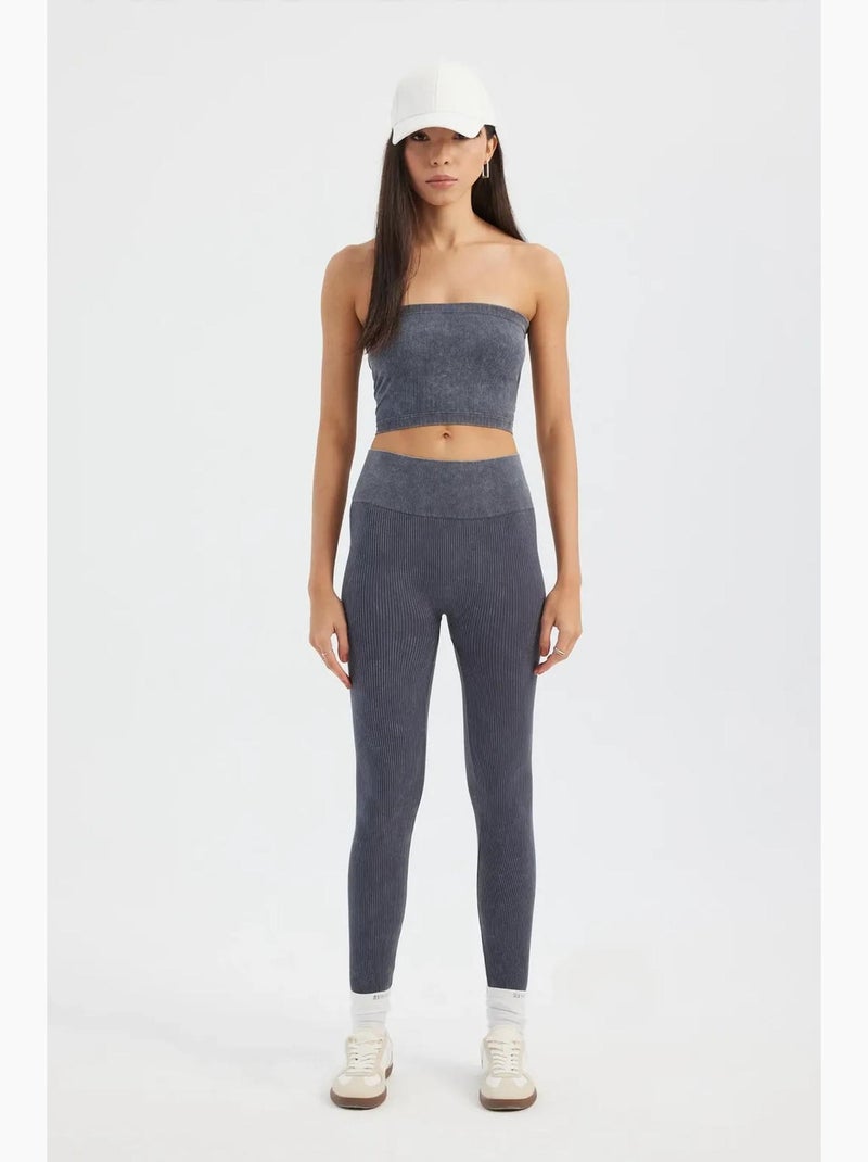 Bustier kort rib gewassen hiccup Grijs - Kiabi
