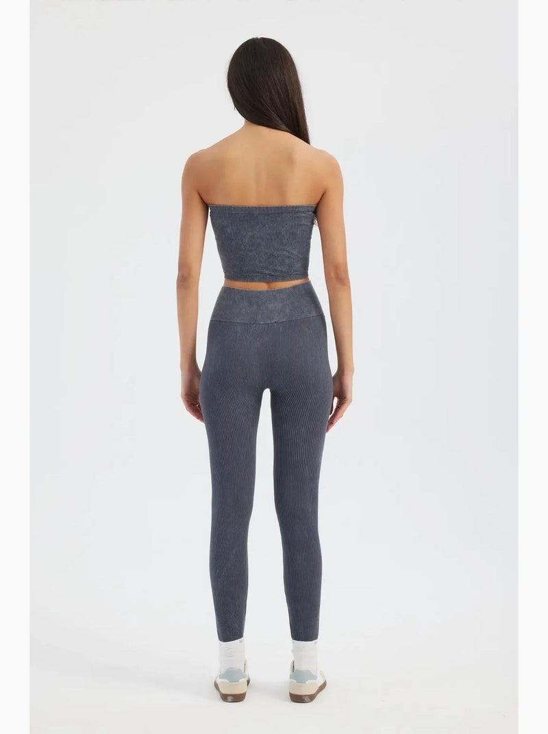 Bustier kort rib gewassen hiccup Grijs - Kiabi