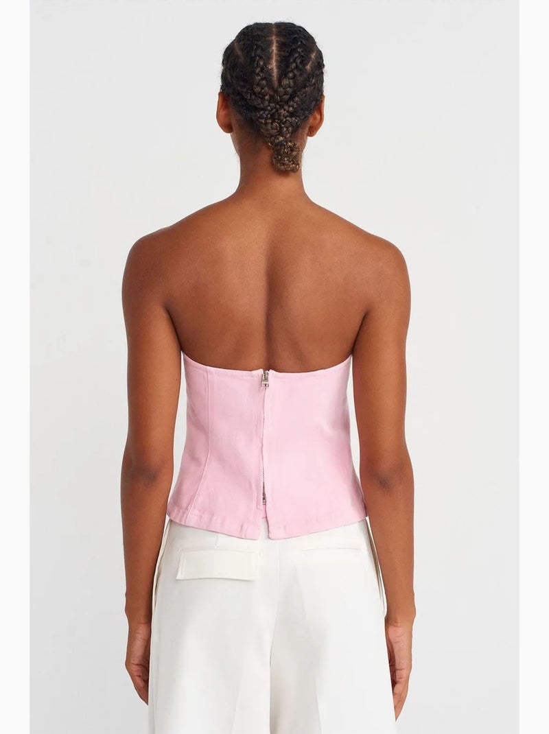 Bustier peplum aansluitend dilvin Lichtroze - Kiabi
