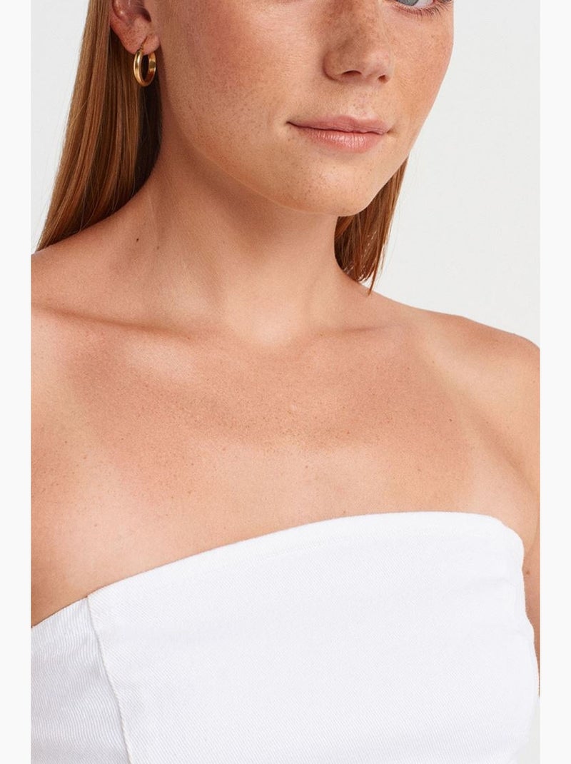 Bustier peplum aansluitend dilvin Wit - Kiabi