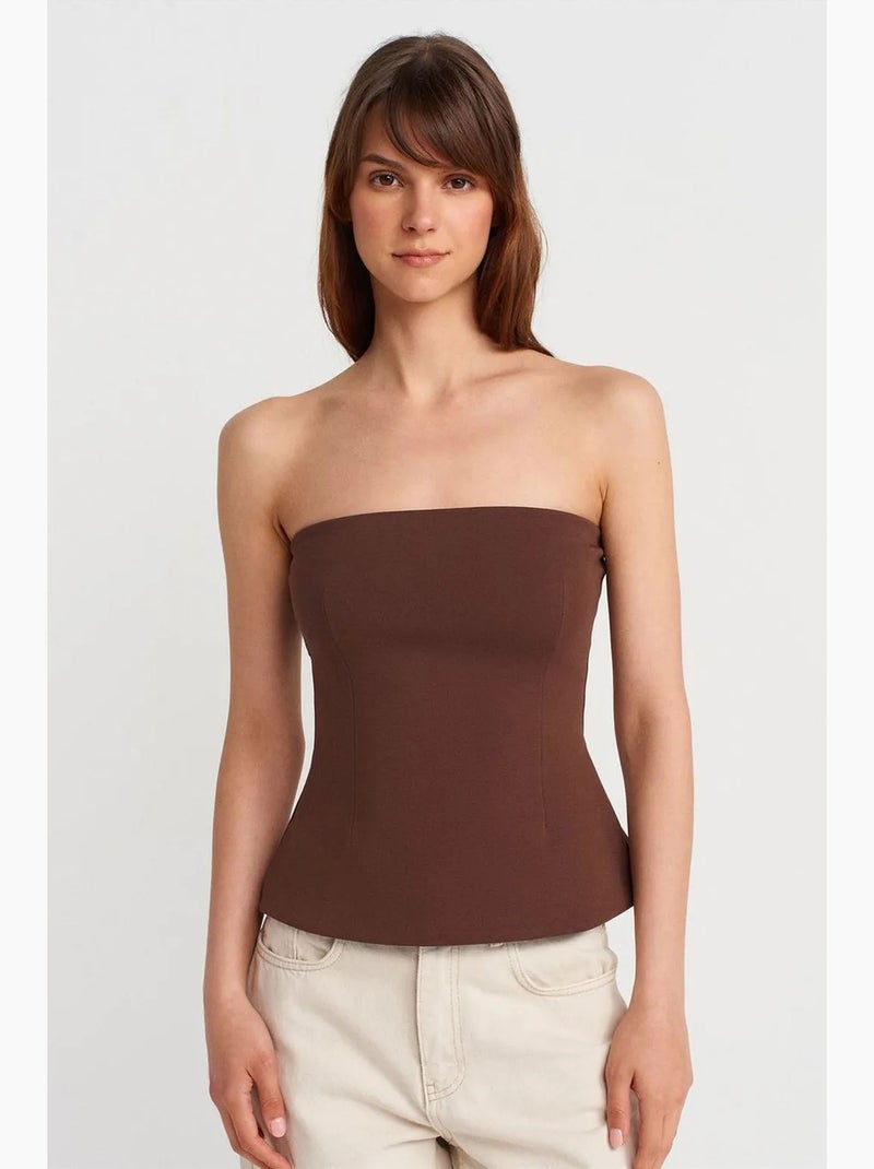 Bustier top aansluitend dilvin Bruin - Kiabi