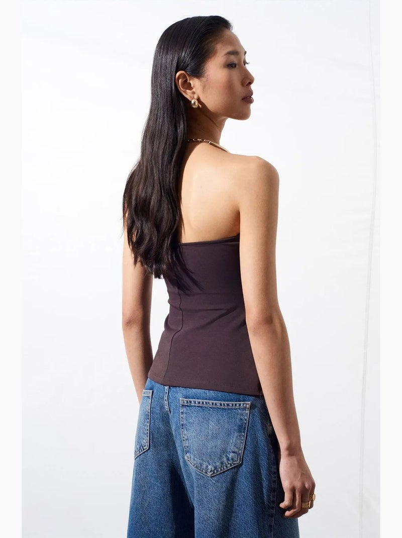 Bustier top aansluitend dilvin Chocoladebruin - Kiabi