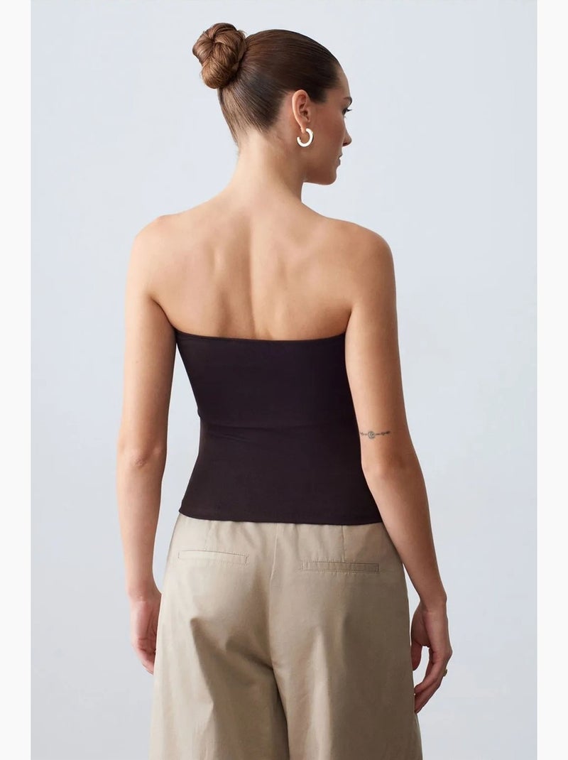 Bustier top aansluitend dilvin Donkerbruin - Kiabi