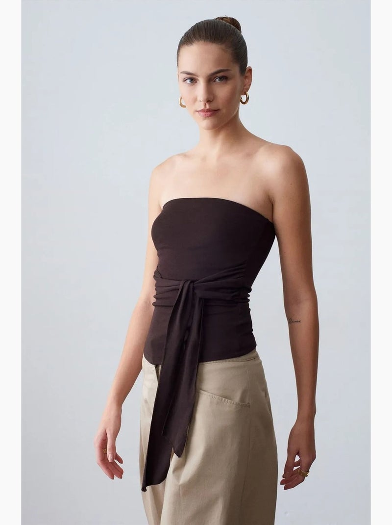 Bustier top aansluitend dilvin Donkerbruin - Kiabi