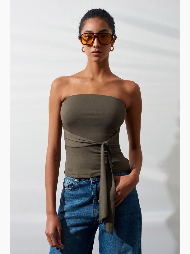 Bustier top aansluitend dilvin Kaki - Kiabi