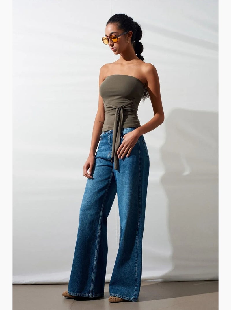 Bustier top aansluitend dilvin Kaki - Kiabi