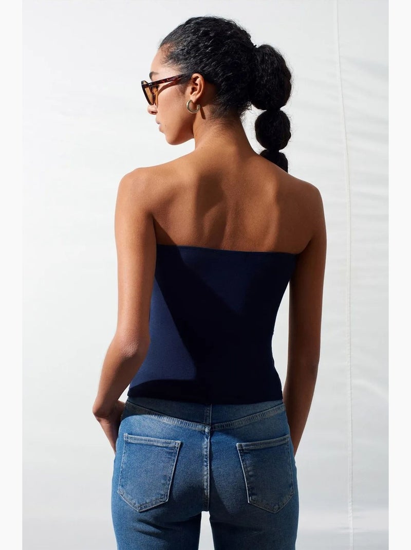 Bustier top aansluitend dilvin Lagonblauw - Kiabi