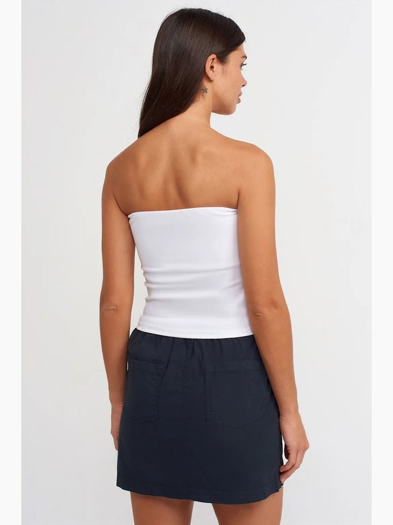 Bustier top kort aansluitend met strass dilvin Wit - Kiabi