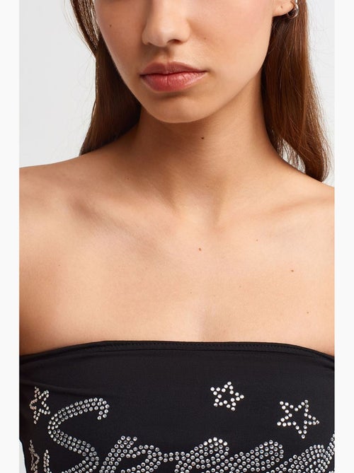 Bustier top kort aansluitend met strass dilvin - Kiabi Bustier top kort aansluitend met strass dilvin - Kiabi