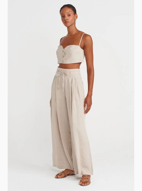 Bustier top kort linnenmix dilvin - Kiabi