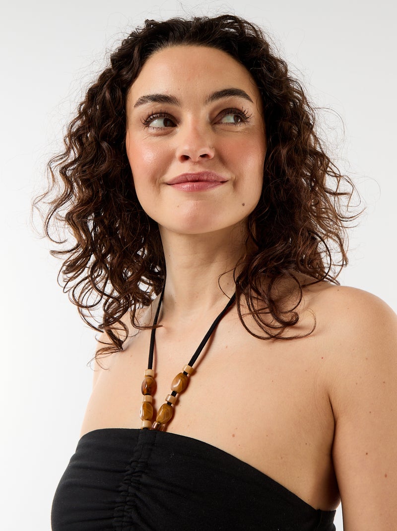 Bustiertop met halterhals Zwart - Kiabi