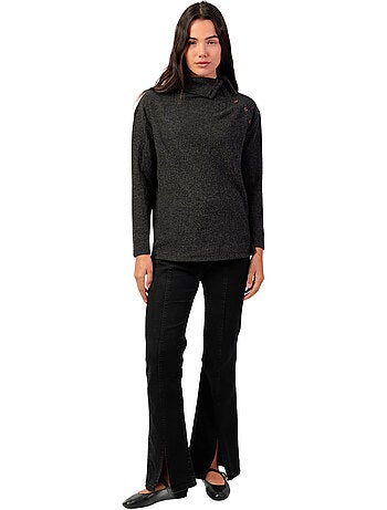 Button-down top met lange mouwen neck buttons
