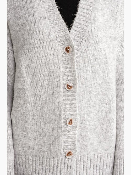 Button-up v-hals geribd gebreid vest met knopen mixray - Kiabi Button-up v-hals geribd gebreid vest met knopen mixray - Kiabi