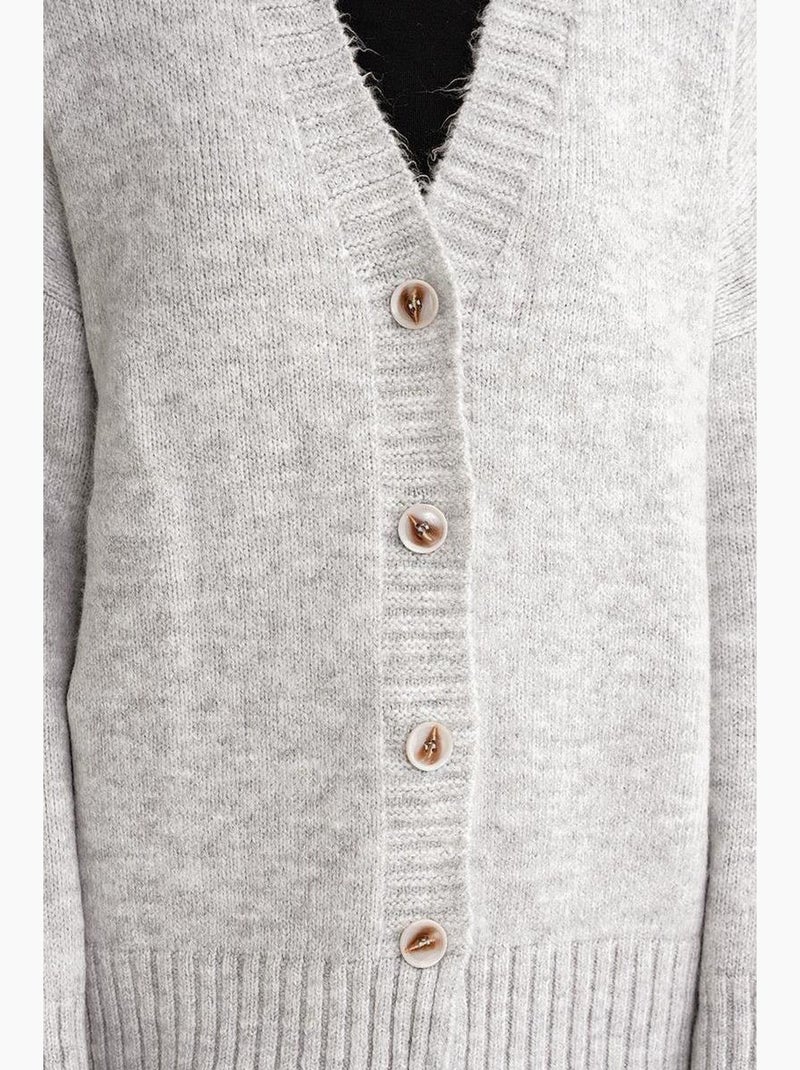 Button-up v-hals geribd gebreid vest met knopen mixray Grijs - Kiabi