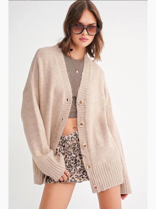 Button-up v-hals geribd gebreid vest met knopen mixray - Kiabi Button-up v-hals geribd gebreid vest met knopen mixray - Kiabi