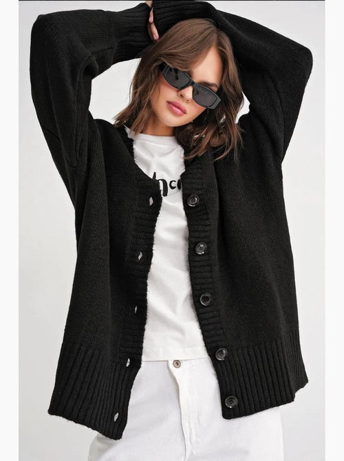 Button-up v-hals geribd gebreid vest met knopen mixray - Kiabi Button-up v-hals geribd gebreid vest met knopen mixray - Kiabi