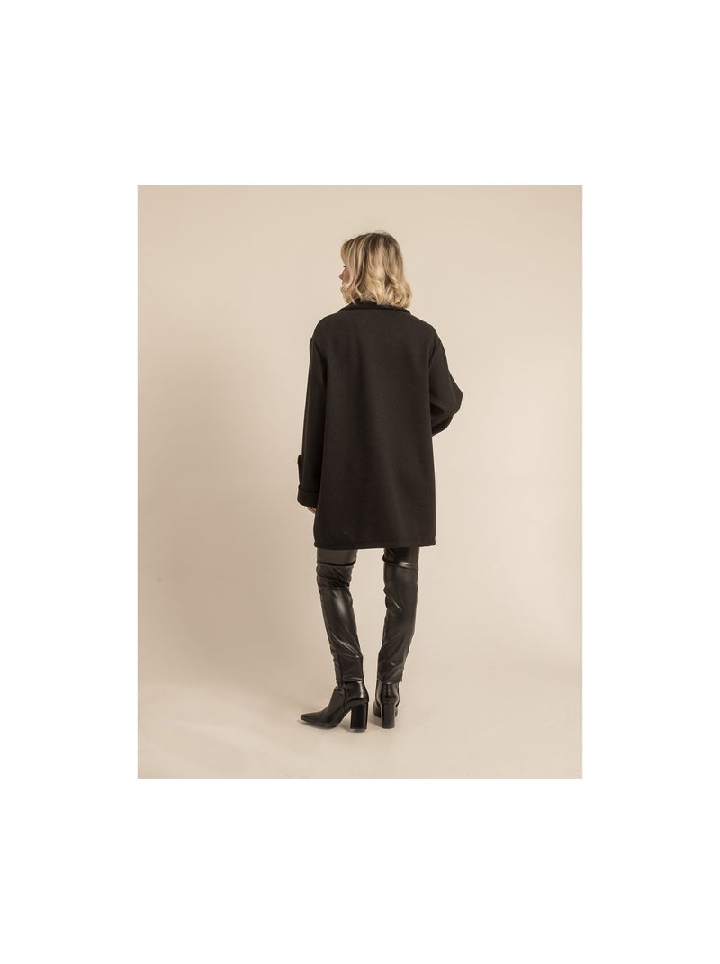 Caban oversize ubliaza Noir - Kiabi