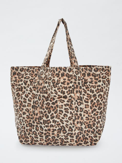 Cabas de plage extra-large en coton - Kiabi