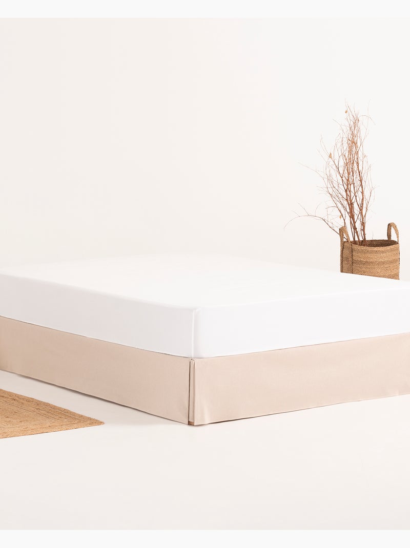 Cache-sommier, jupe de lit protectrice. Housse de sommier unie - Gamusi. Beige - Kiabi
