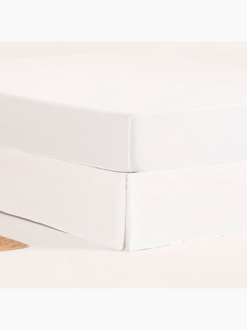 Cache-sommier, jupe de lit protectrice. Housse de sommier unie - Gamusi. Blanc - Kiabi