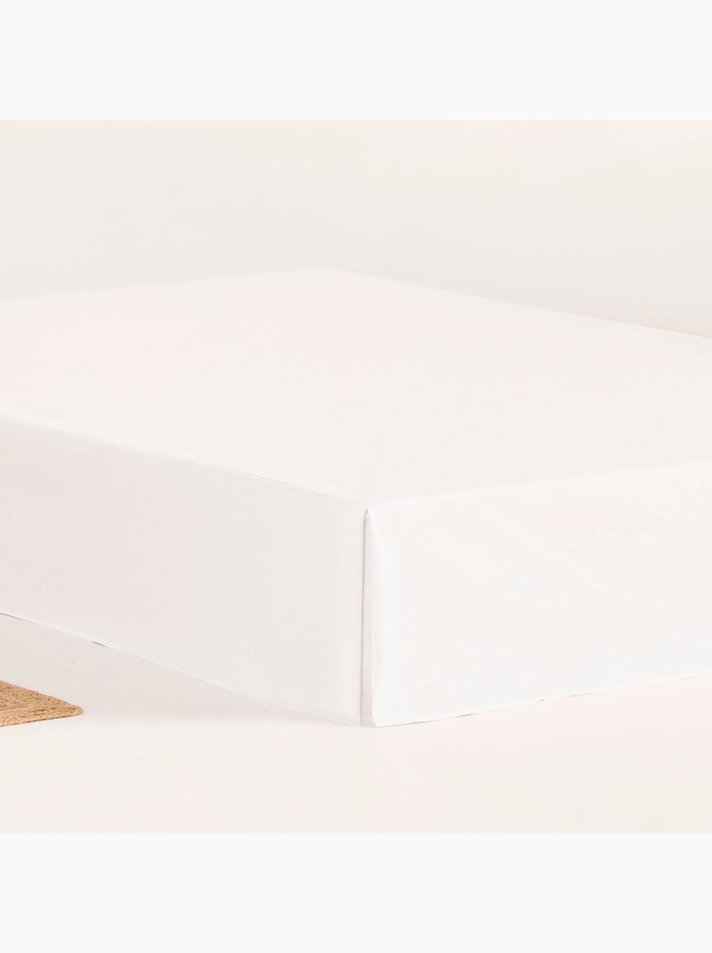 Cache-sommier, jupe de lit protectrice. Housse de sommier unie - Gamusi. Blanc - Kiabi