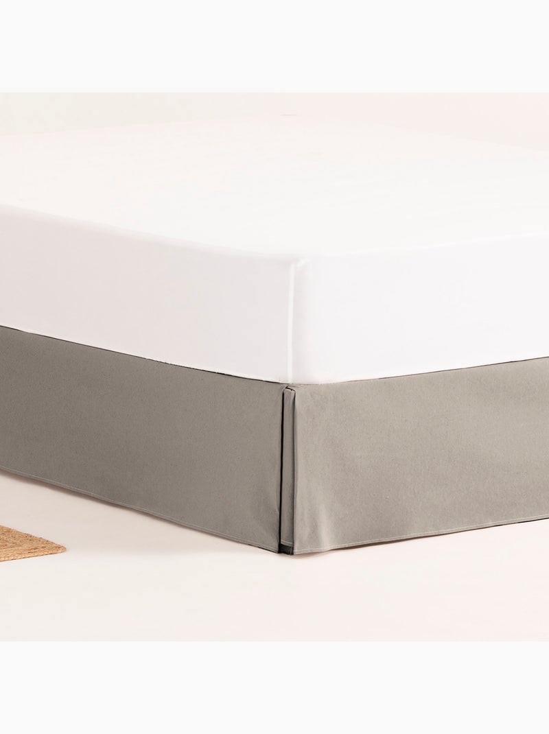 Cache-sommier, jupe de lit protectrice. Housse de sommier unie - Gamusi. Gris - Kiabi