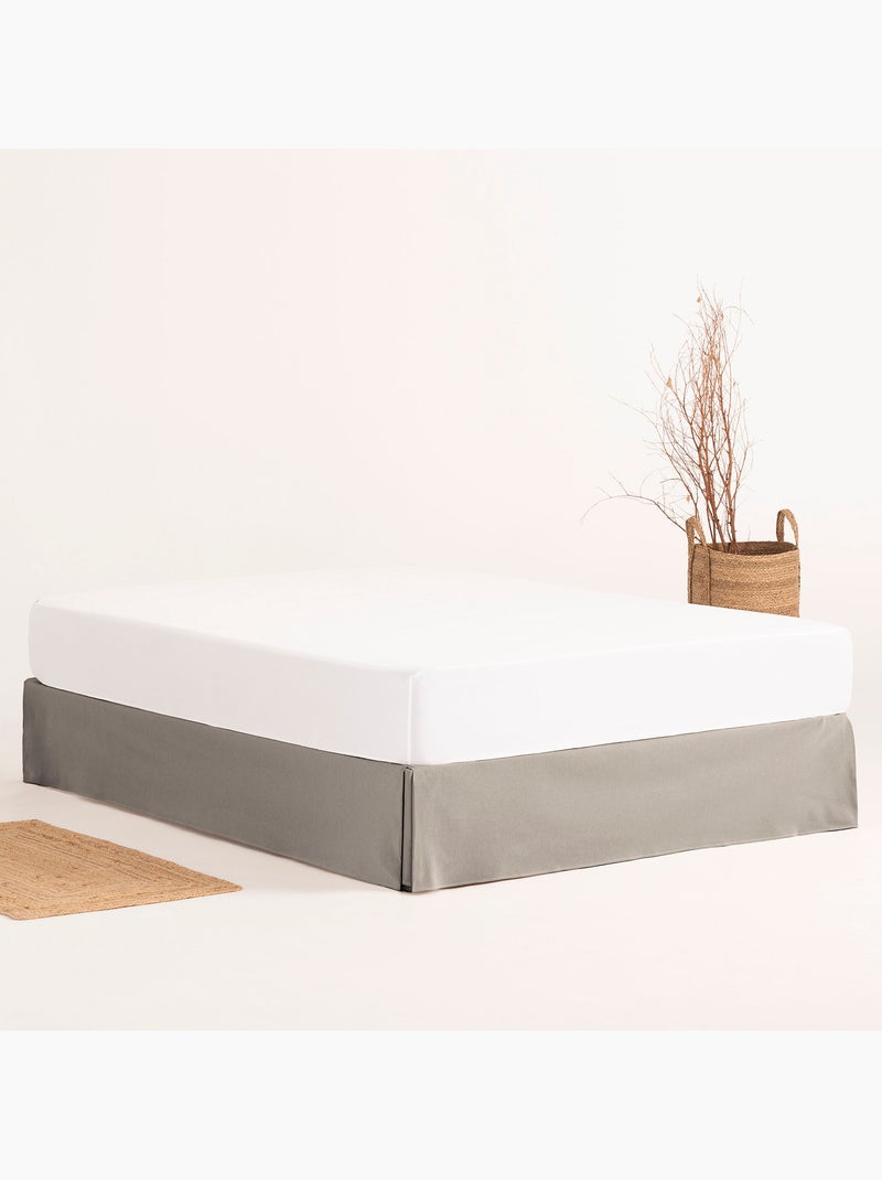 Cache-sommier, jupe de lit protectrice. Housse de sommier unie - Gamusi. Gris - Kiabi