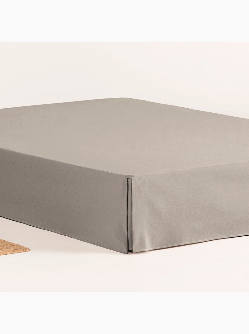 Cache-sommier, jupe de lit protectrice. Housse de sommier unie - Gamusi. Gris - Kiabi