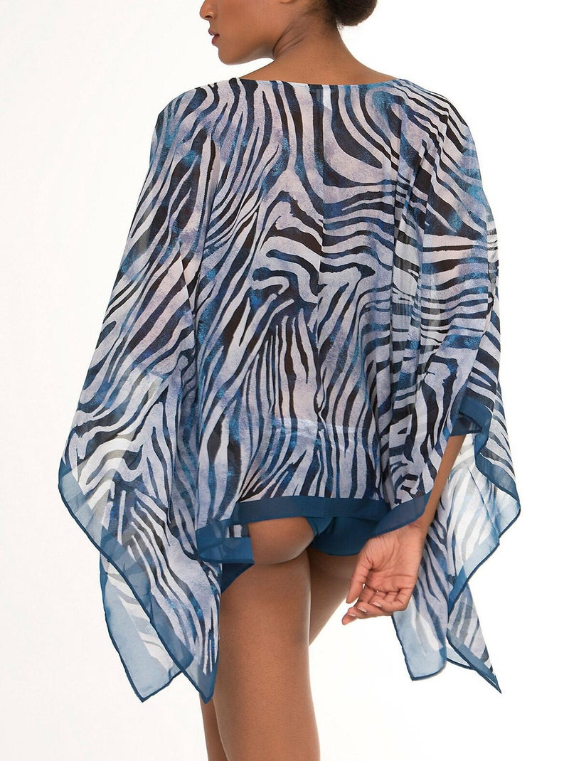 Caftan de plage cebras Bleu - Kiabi