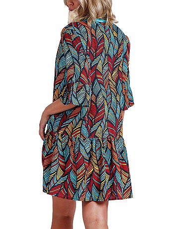 Caftan de plage ethnic feathers