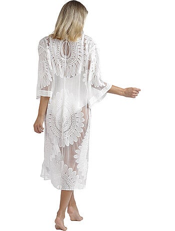 Caftan de plage mi-long flower