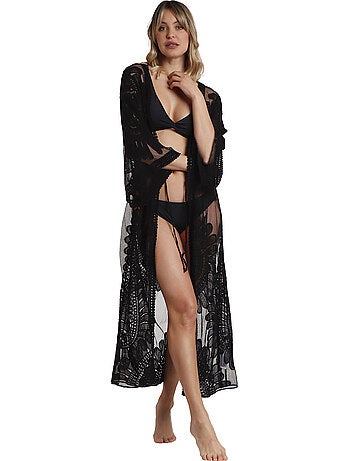Caftan de plage mi-long flower
