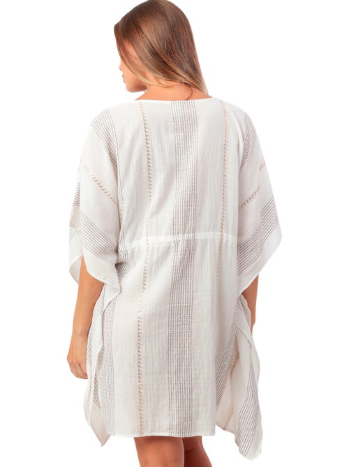 Caftan de plage stripes blanco - Kiabi Caftan de plage stripes blanco - Kiabi