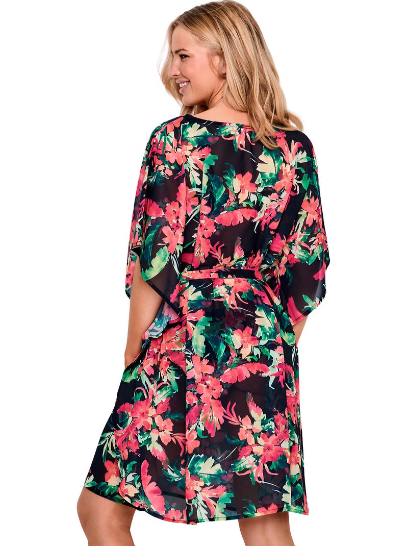Caftan de plage tropico Noir - Kiabi