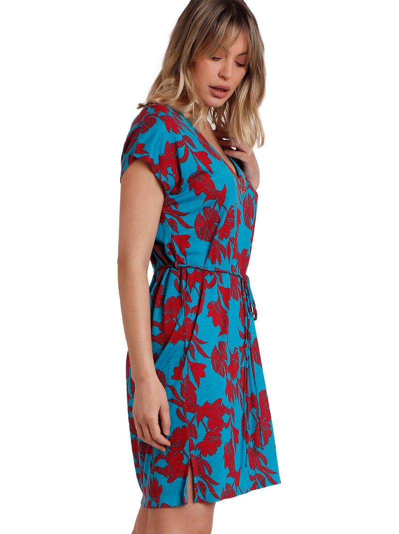 Caftan de plage waves Bleu turquoise - Kiabi