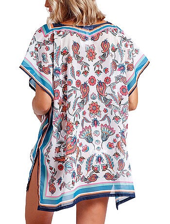 Caftan de plage white paisley
