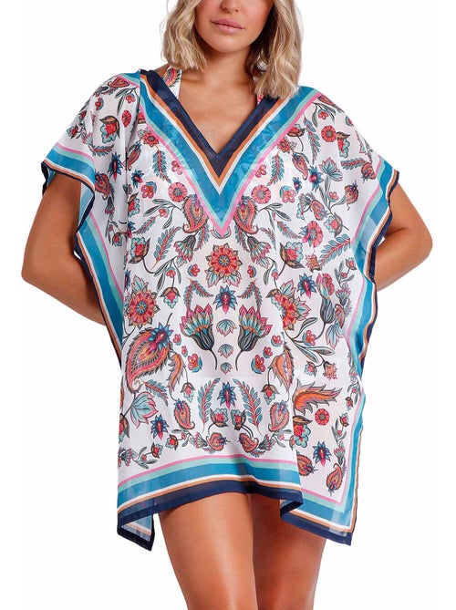 Caftan de plage white paisley - Kiabi Caftan de plage white paisley - Kiabi