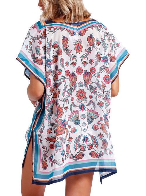 Caftan de plage white paisley - Kiabi Caftan de plage white paisley - Kiabi