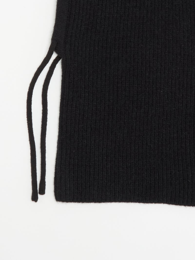 Cagoule côtelée unie Noir - Kiabi
