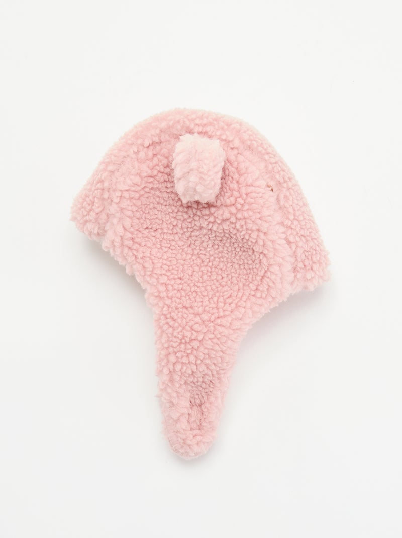 Cagoule effet moutonné avec oreilles fantaisies Rose - Kiabi