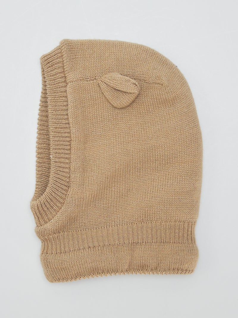 Cagoule en tricot Beige - Kiabi