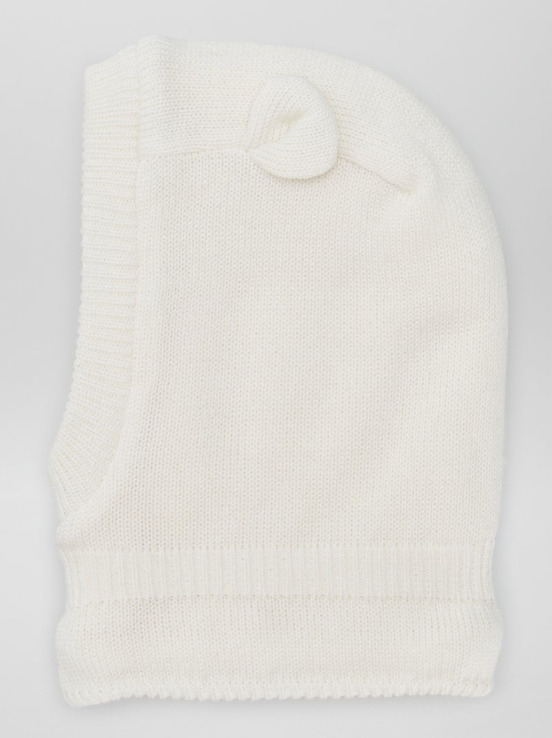 Cagoule en tricot blanc - Kiabi
