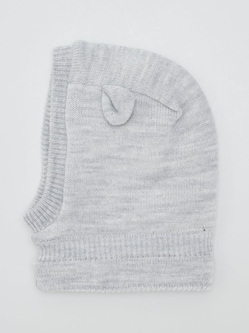 Cagoule en tricot Gris - Kiabi
