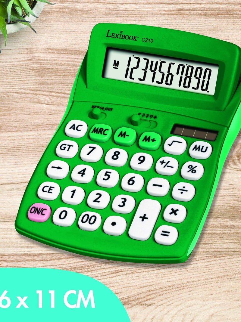 Calculatrice de bureau verte 10 chiffres Vert - Kiabi