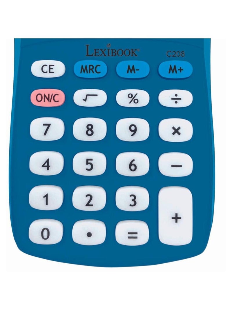 Calculatrice de poche bleue 8 chiffres Bleu - Kiabi