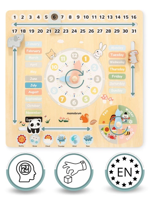 Calendrier éducatif montessori bois anglais mamabrum - Kiabi Calendrier éducatif montessori bois anglais mamabrum - Kiabi