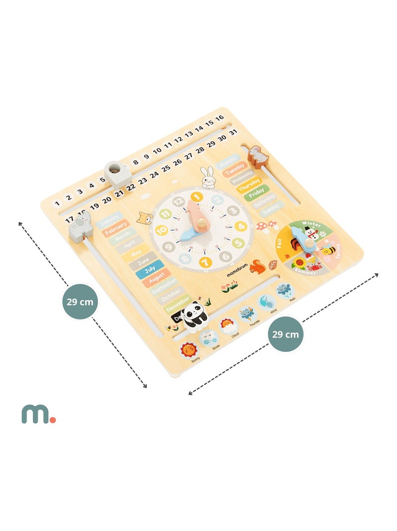 Calendrier éducatif montessori bois anglais mamabrum N/A - Kiabi