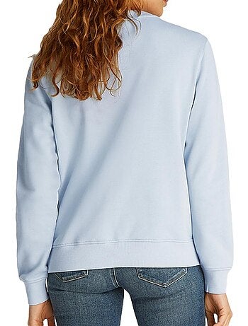 Calvin klein dames blauwe sweatshirt met gradient monologo - comfortabel & stijlvol