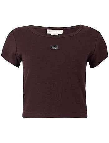 Calvin klein dames t-shirt bruin met label