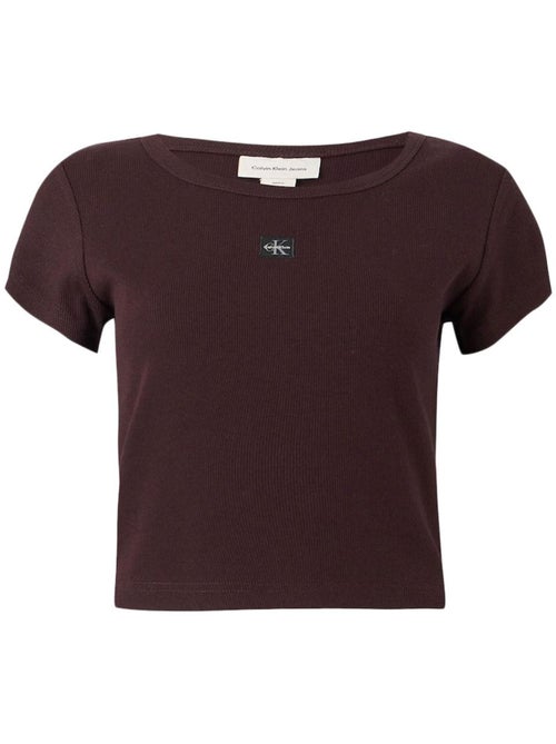 Calvin Klein Dames T-shirt Bruin met Label - Kiabi Calvin Klein Dames T-shirt Bruin met Label - Kiabi